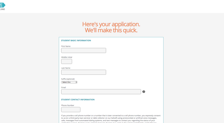 college ave student loans application
