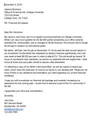 Financial Aid Appeal Letter Southasianmonitor