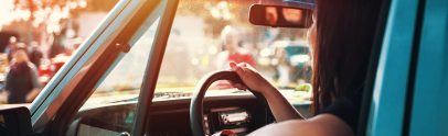 A women driving a car