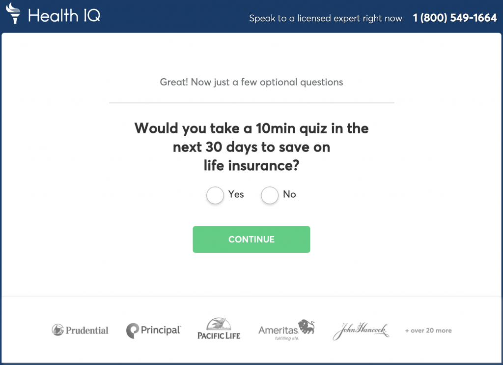 Health IQ Quiz Savings