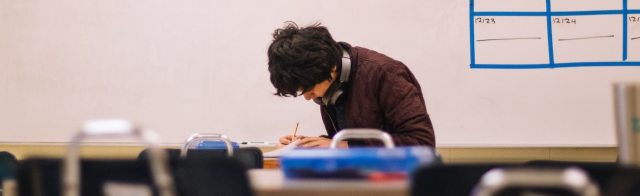 A student studying