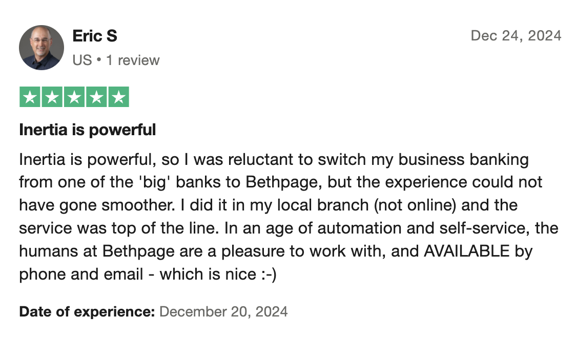 TrustPilot review
