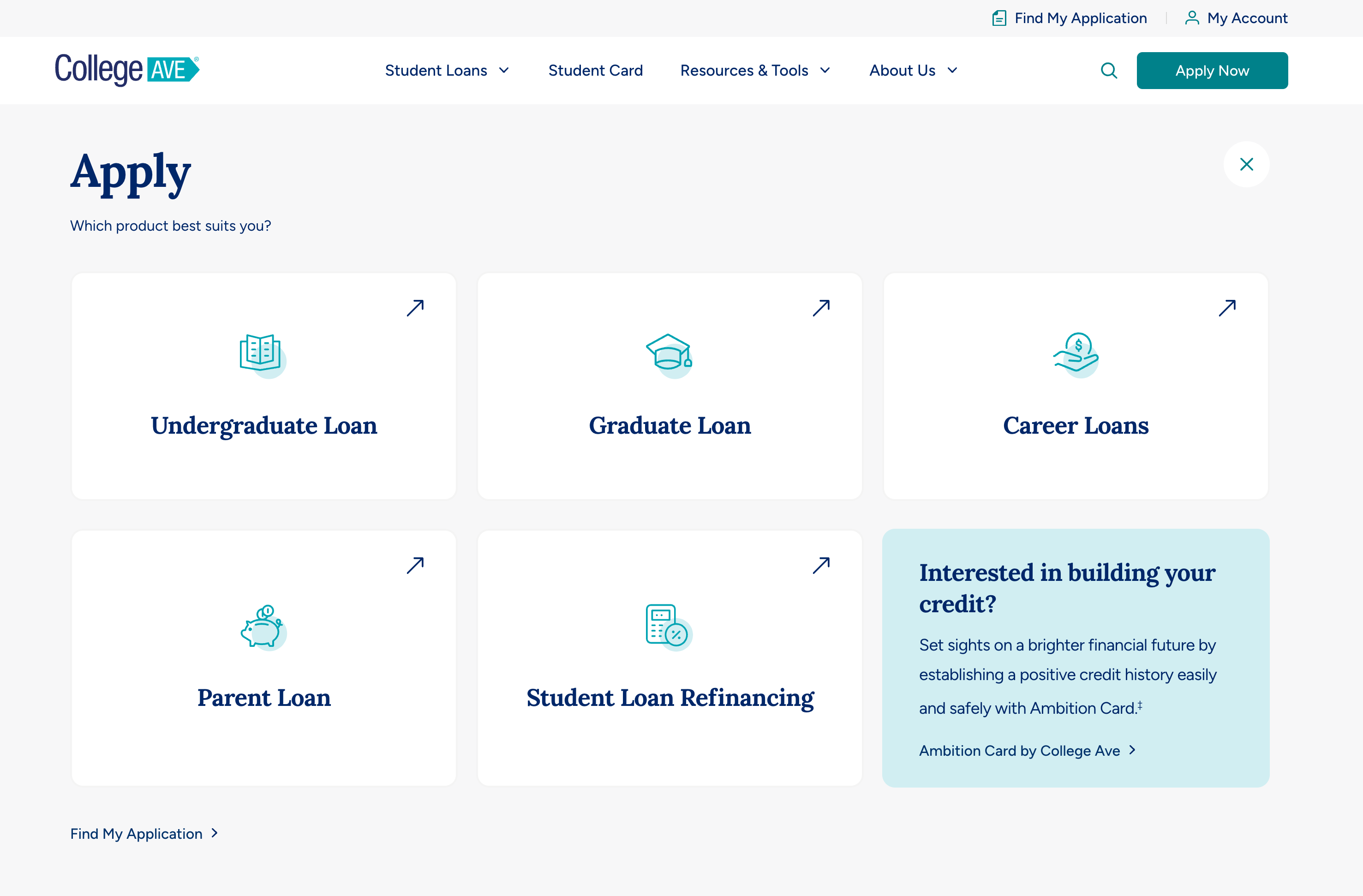 Getting started on a College Ave student loan application