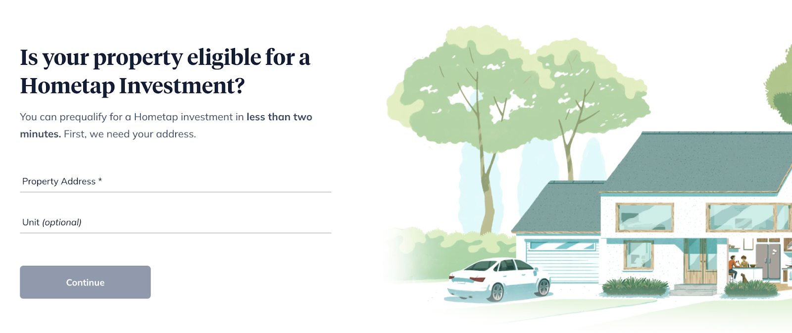 Screenshot of Hometap prequalify screen