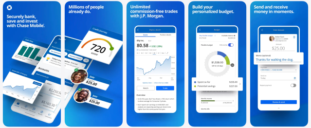 Screenshots of the Alliant mobile banking app showing account balances, transaction history, and credit score monitoring.